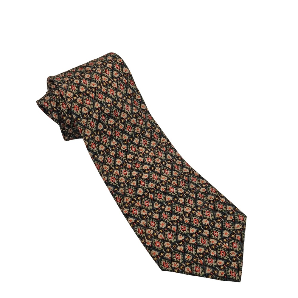 Hermes Silk Tie Geometric Abstract Multicolor Preppy Luxury Designer French